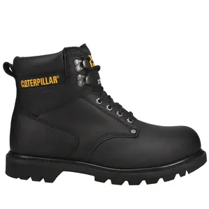 Caterpillar Mens Second Shift 6 Inch Slip Resistant Steel Toe  Work/Duty - Black