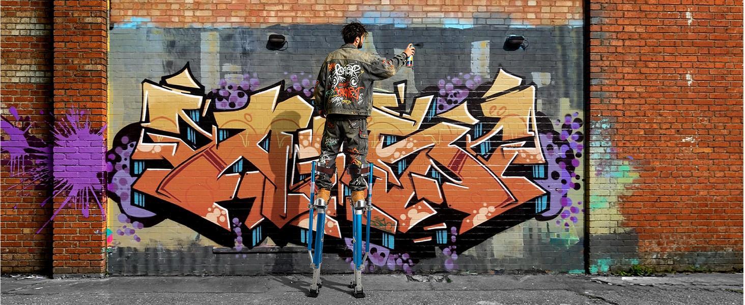 【SummerFinds】VEVOR Drywall Stilts for Painters & Cleaning, Aluminum Sturdy Structure, 24.2-40.3 in Adjustable Height, 228 lbs Load Capacity, Non-Slip Rubber Feet, Dual Spring Shock Absorption, Comfortable Leg Straps, 3-Level Heel Brackets, Blue 【SummerFinds】VEVOR Drywall Stilts for Painters & Cleaning, Aluminum Sturdy Structure, 24.2-40.3 in Adjustable Height, 228 lbs Load Capacity, Non-Slip Rubber Feet, Dual Spring Shock Absorption, Comfortable Leg Straps, 3-Level Heel Brackets, Blue