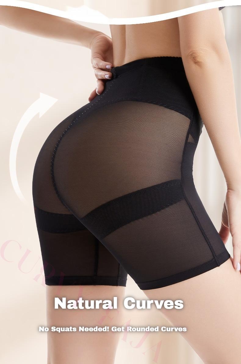 Curvyfaja Women's Comfort High Waist Shapewear Tummy Control Underpants Abdominal Control Panties Casual Womenswear Shorts with Hip Lift & Cross Compression Basic Minimalist