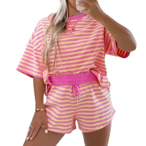 Drop Shoulder Boxy Casual Terry Short Set Full Size Range Available in Size S-4X Both for Plus Size & Regular