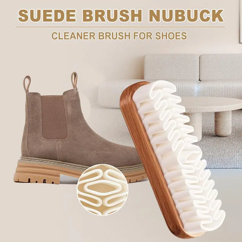 Suede Shoe Brush for Cleaning Suede Nubuck Boots Shoes Jackets and Leather Care with Soft TPR Crepe Bristles and 2-in-1 Cleaning Tool,shoes for back to school,back to school shoes