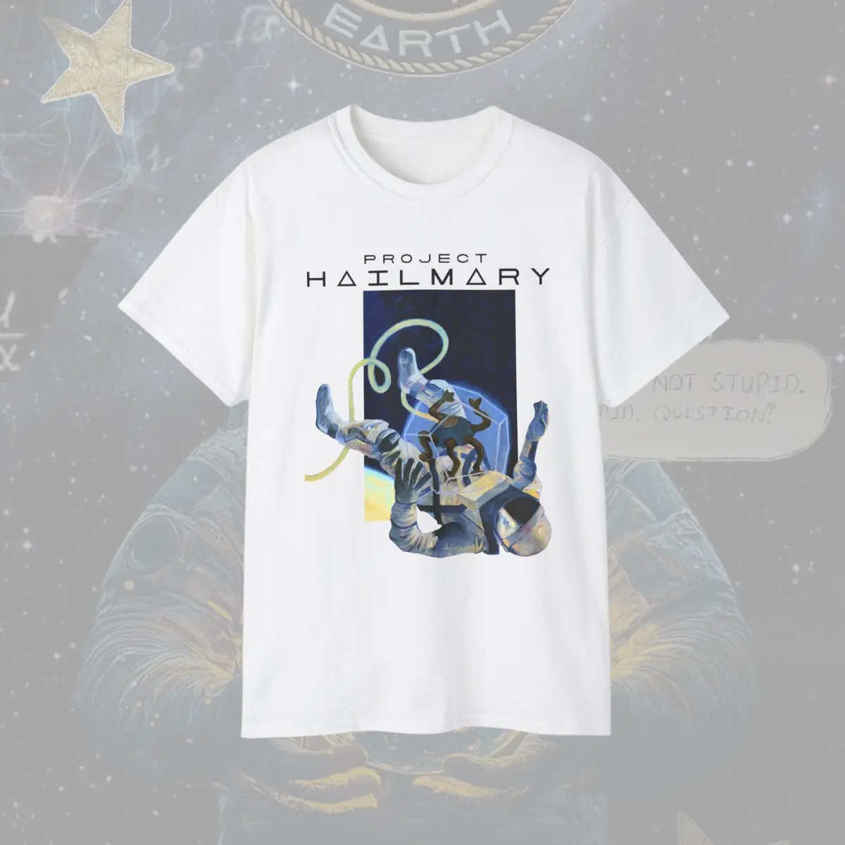 Men's Classic Short-Sleeve Cotton Fabric Sport T-Shirt - Project Hail Mary Sci-Fi Book Graphic Tee for Book Lovers