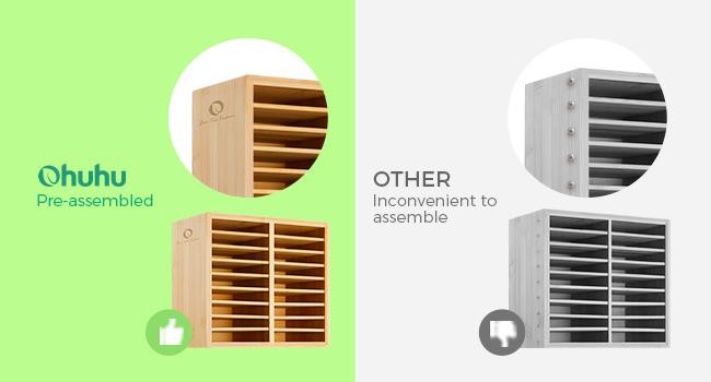 Ohuhu Bamboo Marker Organizer/Rotating Marker Organizer: Desktop Storage Hold 126/162/224 Markers for Honolulu Oahu Series of Ohuhu Markers, Pens Pencils Stationary Organizer Holder with 8/18/32 Compartments - Organizer Series of Ohuhu