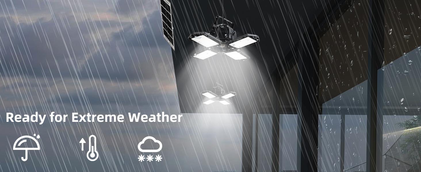 Solar Shed Light Outdoor Indoor Solar Powered Motion Sensor Pendant Light 5 Lighting Modes & Remote Control 4-Leaf 120°Adjustable Lights for Home Yard Garage