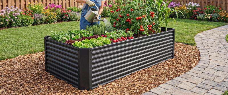 YITAHOME 1pc / 2pcs Raised Garden Bed Kit, with Gloves & Tension Bar, Outdoor Patio Planter Box for Plants Vegetables Flowers