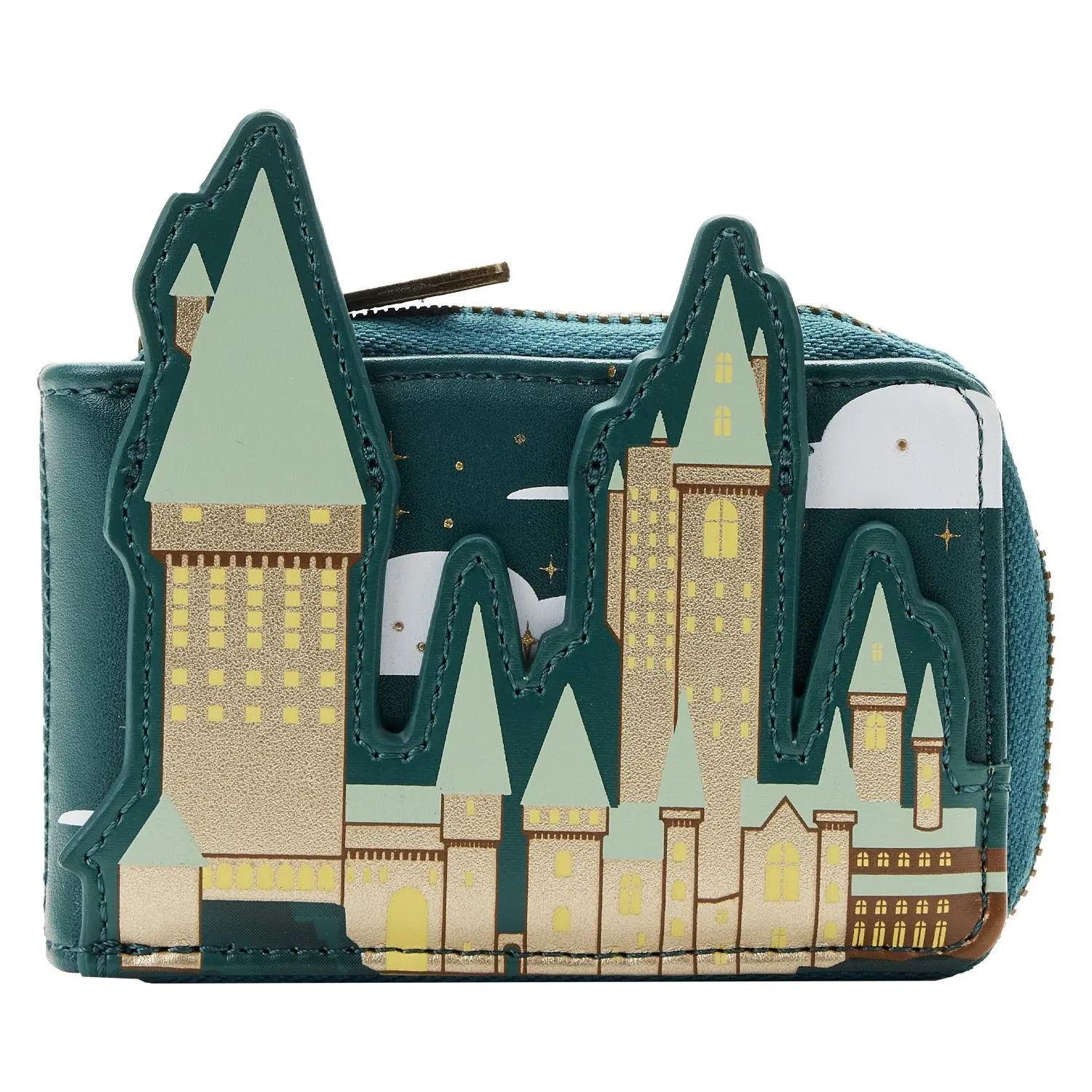 Women's Loungefly Harry Potter Golden Hogwarts Accordion Trifold Ladies Wallet - Purse for Women, Card Holder, School Year Accessory, Purse Women