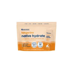 NativePath Tangerine Electrolyte Stick Packs - Sugar Free, 30 Servings - 14 Vitamins, 2000mg BCAAs & 9 Amino Acids - Keto Hydration Powder for Energy & Recovery