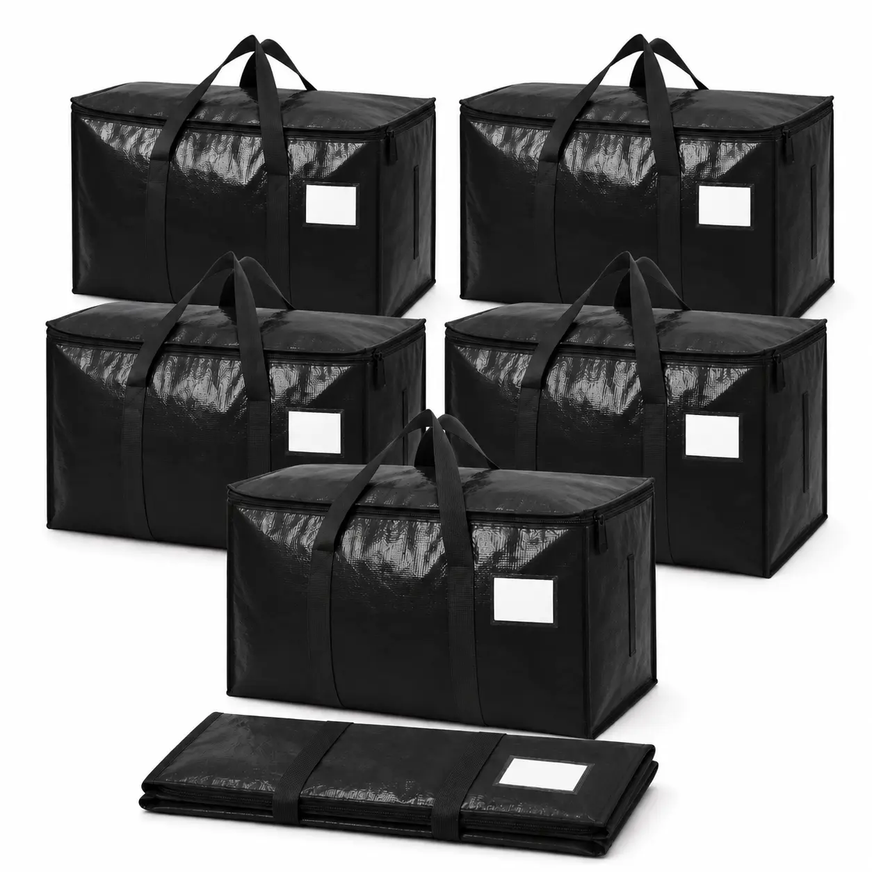 【Back to school Hauls】6 Pack Heavy Duty Moving Bags, 25 Gallon Extra Large Storage Bags with Strong Handles and Zipper, Waterproof Foldable Organizer Bags for Moving Boxes Alternative, Dorm Room, Travel & Home Storage,Home Essensial