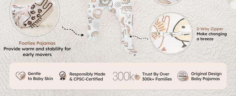 Yoofoss Baby Pajamas 100% Organic Cotton Baby Sleepers for Newborn 0-3 3-6 6-9 Months Boys Girl Clothes 3pcs Footed PJs