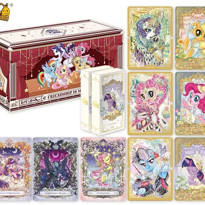 Kayou Chinese-Exclusive My Little Pony Cartoon Anime Sealed TCG Cards - Starry Pack Vol.1 & Vol.2 Ballet Art Trading Card Set with 16 Booster Packs, Anime Cards