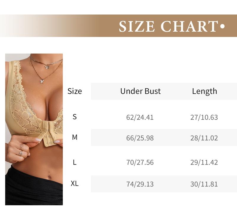 3/6 Pack Women’s Front Closure Lace Bras,Comfortable Seamless Soft no padding Womenswear Bridal bras women minimizer bra bra bras for women