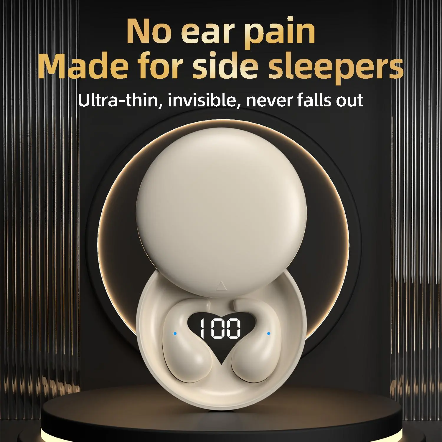 Ultra Mini Sleep Earbuds, ultra slim invisible body specially designed for side sleepers, soft elastic silicone ear cushions deliver gentle pain-free long wear all night