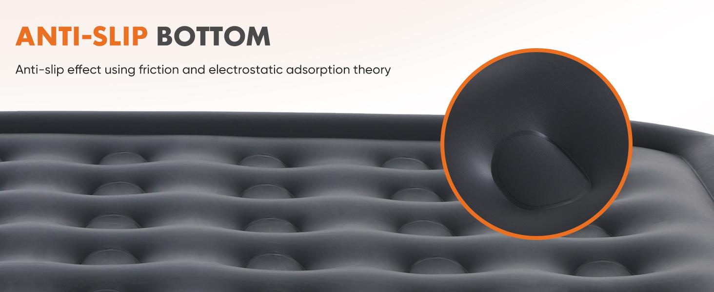 Air Mattress - Inflatable Blow Up Mattress Airbed with Built-in Pump, Double Height, Adjustable Portable for Home or Camping