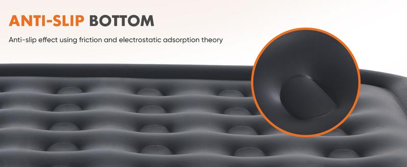 Air Mattress - Inflatable Blow Up Mattress Airbed with Built-in Pump, Double Height, Adjustable Portable for Home or Camping