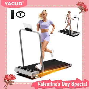 【Valentine's Day Special】YAGUD Home Gym Treadmill with Low-Noise Motor Dual Shock Absorption Adjustable Incline 265LBS Capacity Wheels Remote & FREE Resistance Bands 45x22x40 inch