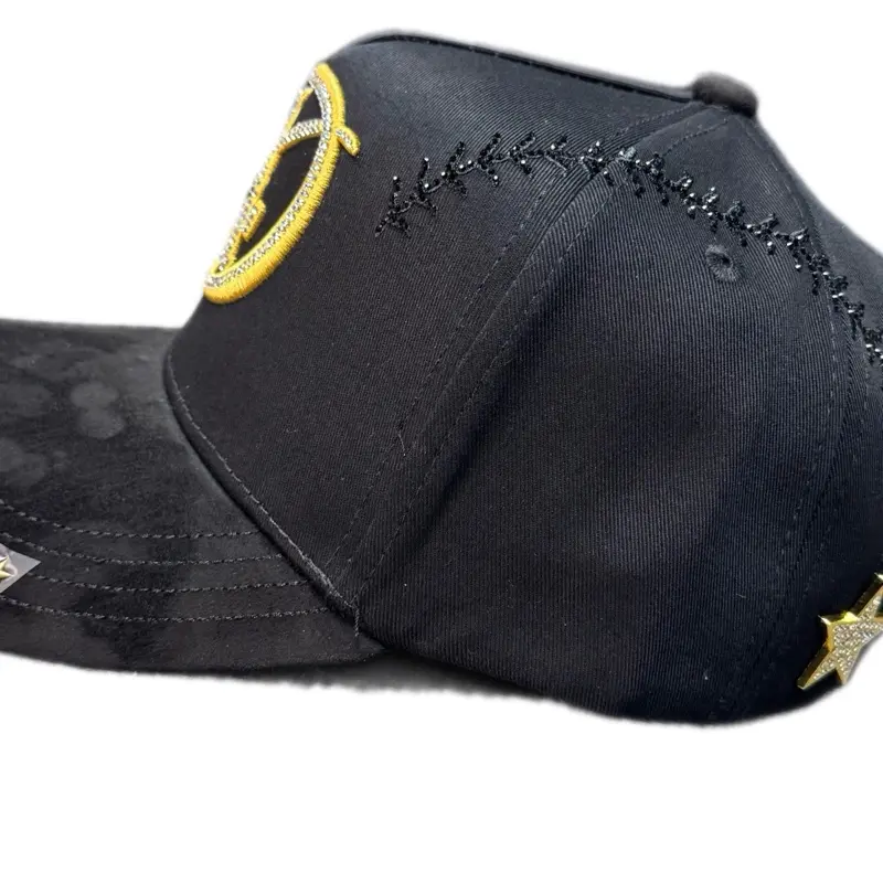 Hat Los Angeles D Baseball Black Gold Crystals edition  display picture 1