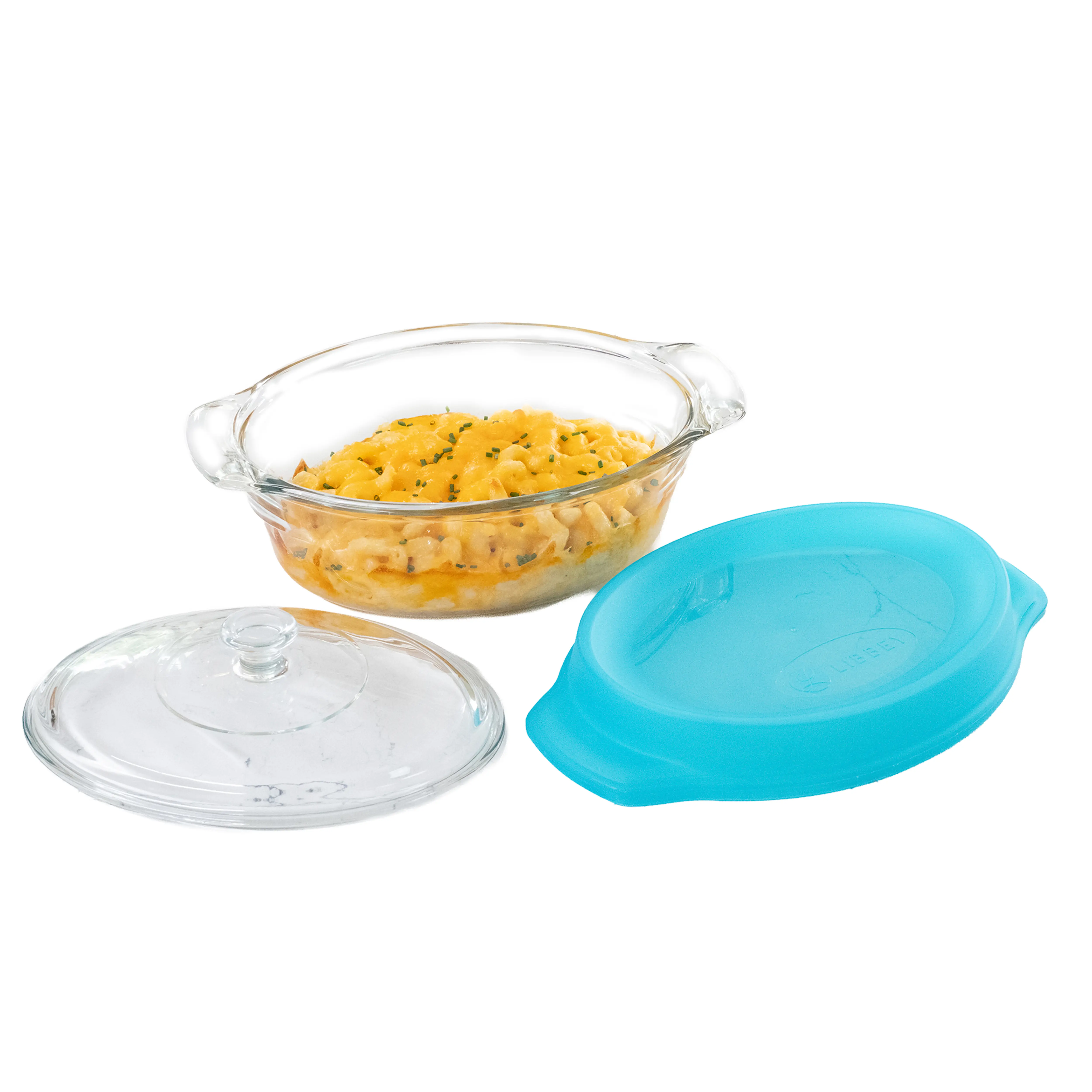 Libbey Baker’s Premium 3 Piece Glass Baking Dish Set, Stackable, Space Saving Casserole Dish with Lid Set, Baking Glassware for Casseroles, Desserts
