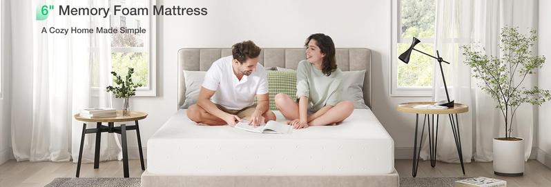 5/6/8/10/12/14 Inch Gel Memory Foam Mattress for Cool Night & Pressure Relief, Medium Plush Feel with Motion Isolating