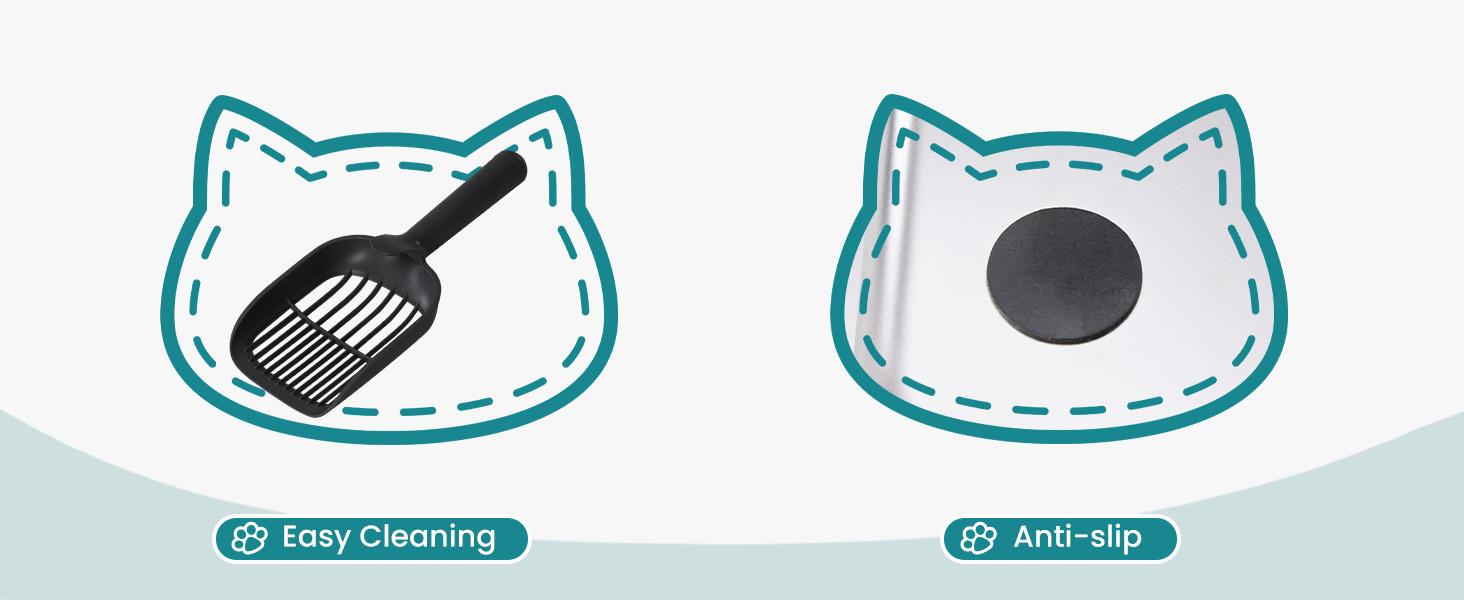 Enclosed Stainless Steel Cat Litter Box with Lid Extra Large Litter Box for Big Cats XL Metal Litter Pan Tray with High Wall Sides Enclosure, Non-Sticky, Anti-Leakage, Easy Cleaning