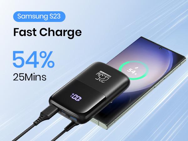 INIU Small 10000mAh Power Bank USB C In/Output 22.5W Fast Charging Portable Charger, 3-Output Mini Battery Pack Charger with Phone Holder for iPhone 17 16 15 14 13 12 Pro Samsung S25 S24 Google iPad Electronic Mobile Compact Travel Gadgets Smartphone