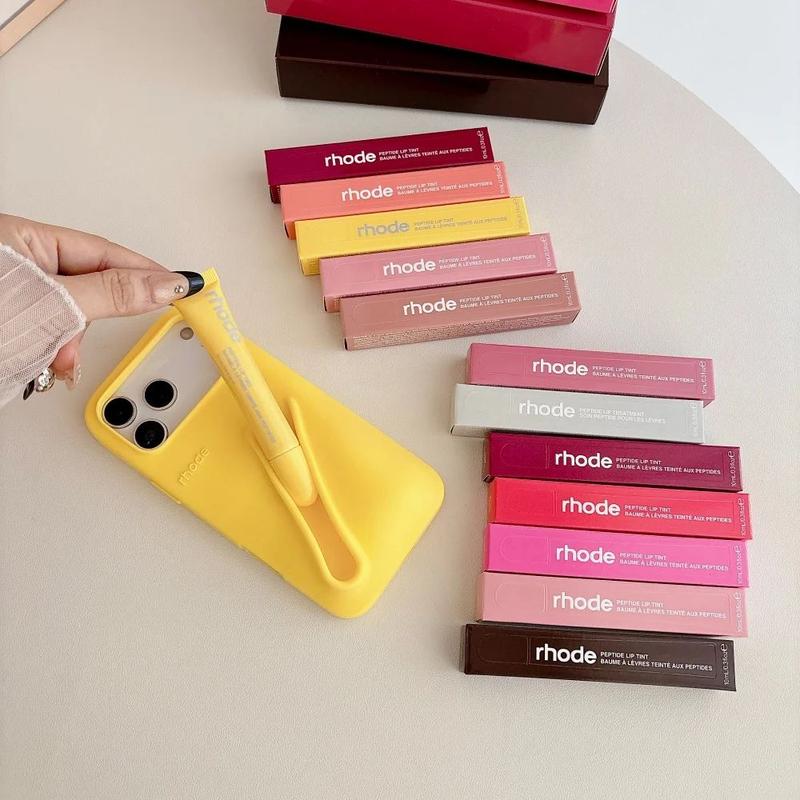 RHODE Minimalist Silicone iPhone Case with Lip Treatment Holder 11 12 13 14 15 16 17 ProMax