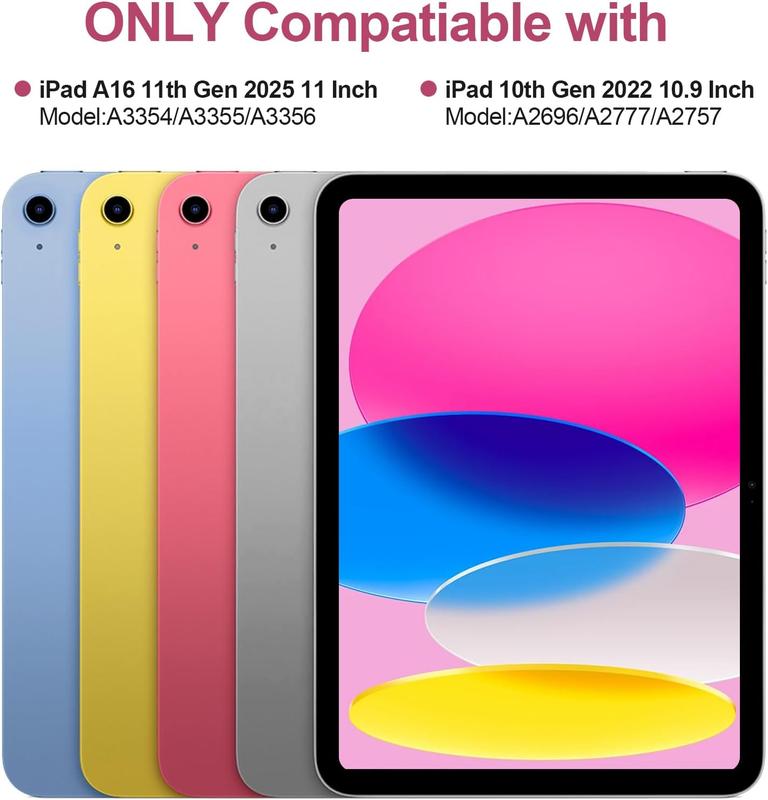 Pink keyboard case with detachable Bluetooth keyboard – for iPad 11th generation (A16 2025) and 10th generation 10.9-inch.