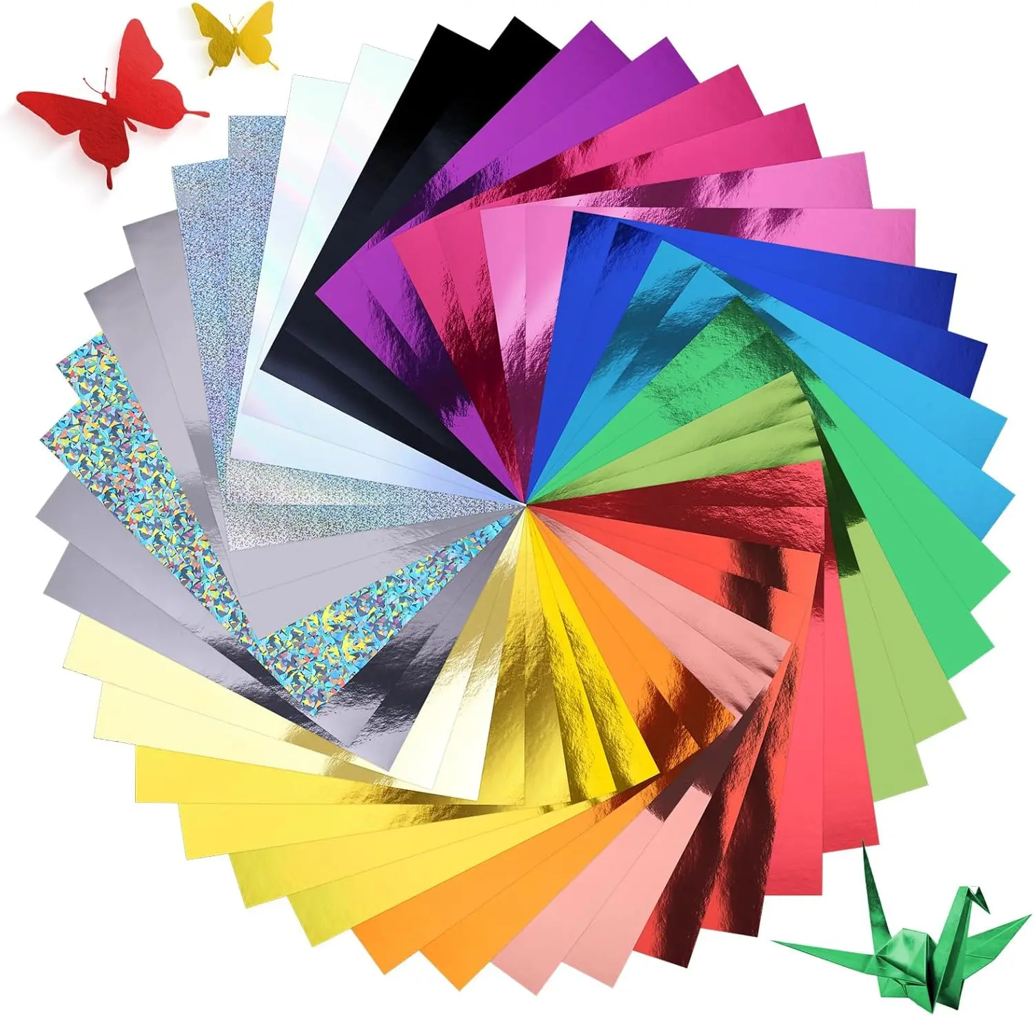 Oleitodh Metallic Cardstock Paper Bulk, 200 Sheets, 20 Colors, 8.5x11 In, 250gsm Foil Board with Assorted Glitter Mirror Finish, for Crafting, Card Making, Scrapbook Materials
