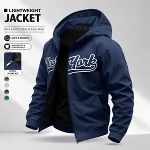 Men’s letter-print hooded windbreaker jacket made from a comfortable, wear-resistant fabric—fashionable, versatile, and lightweight. Perfect for dates, couples, everyday commuting, sports, and casual wear; ideal for spring and summer, and an excellent cho