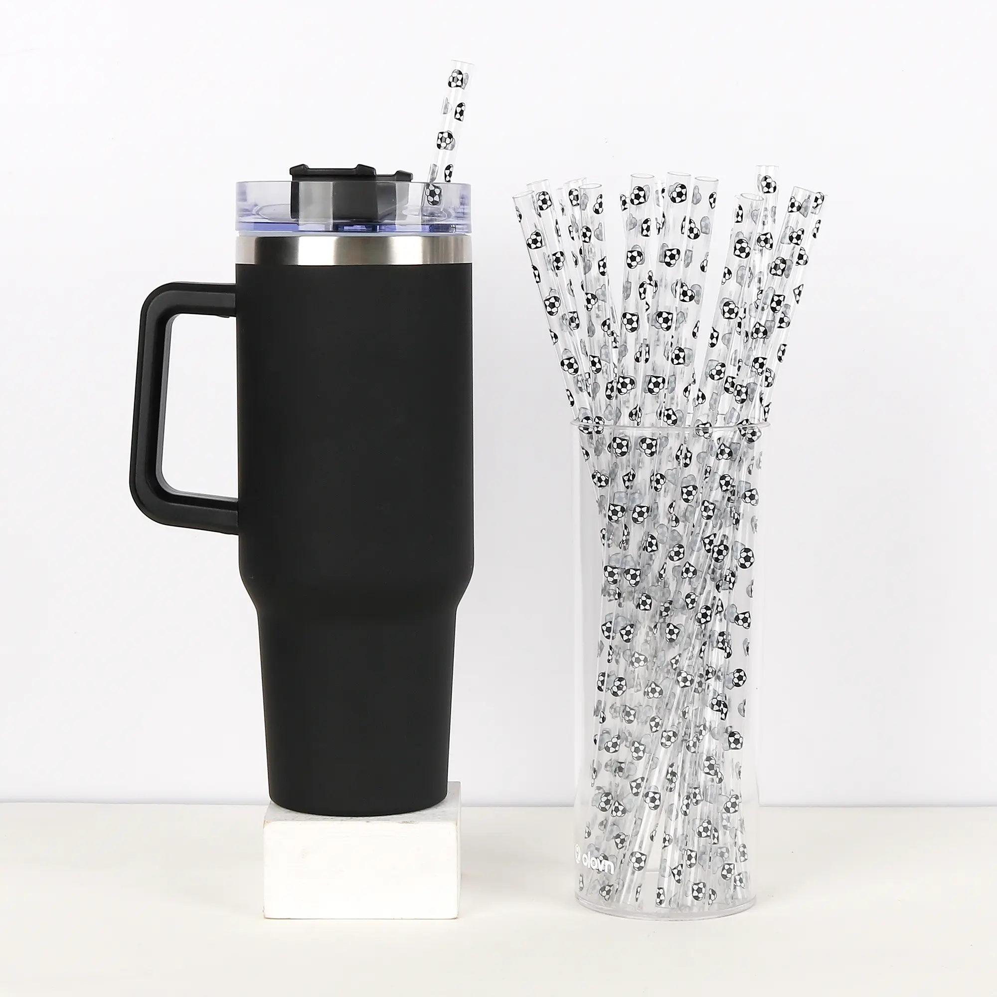 Soccer Hearts 40oz Straws (4-Pack) | Sports Mom & Game Day Must-Have, Tumbler Accessory