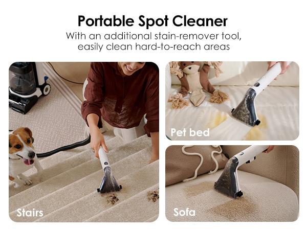 Tineco CARPET ONE Cruiser Smart Carpet Cleaner with Self-Cleaning FlashDry Technology 167℉ PowerDry 130W Suction for Deep Cleaning of Carpets & Upholstery