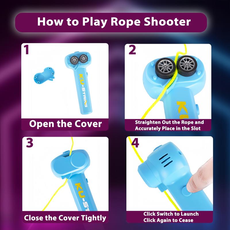 Electric Levitation Rope Launcher - USB Charging, Stress Relief & Imagination Toy for All Ages. Glowing Cords, Easy Launch Button, Great Gift