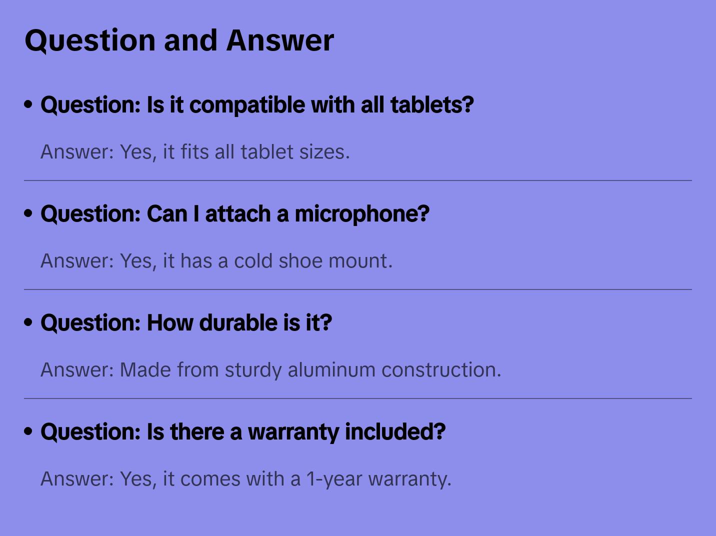 Movo - TBR-1 Universal Tablet Tripod Mount with Cold Shoe for Mini Microphone, Aluminum, Compatible with iPad, Samsung Galaxy, Android Tablets