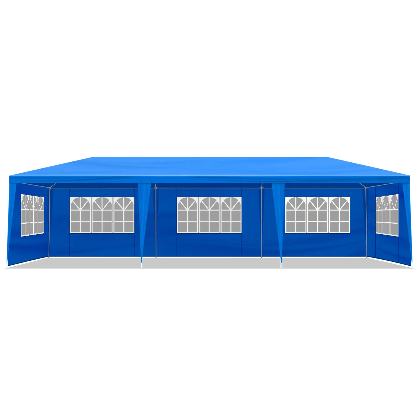10x30 Outdoor Gazebo, Heavy-Duty Waterproof Canopy Shelter with 8 Removable Sidewalls, Removable Windows, for Backyard Weddings, Blue Camping Party Tent, Waterproof Sun Shelter, Weather Resistant Shelter
