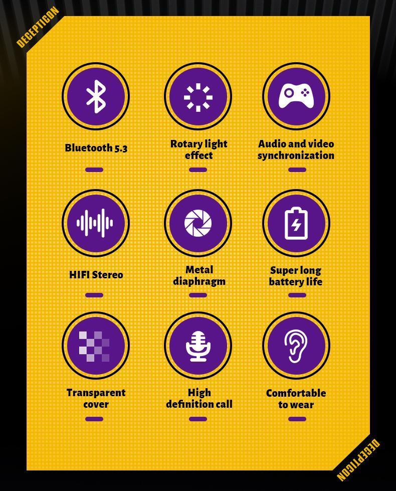 2023 New Legit Transformers TF-T03 Buletooth Earphone Compatible for All Kinds of Mobilephone