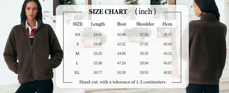 Songling Women's Fleece Jacket Warm Long-Sleeve Sherpa Thermal Outerwear with Pockets Soft Lightweight for Fall/Winter Casual Outdoor Coats