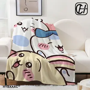 Aura Blankets Kawaii Chiikawa Cartoon soft Blanket, Used for Sofa, Bedroom, Travel, Camping, Livingroom, Office, Couch,Chair,Home,girl's Gift