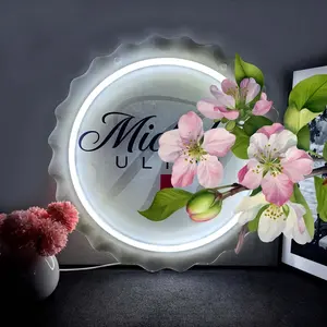 Premium Beer Bottle Cap Neon Sign Red Ribbon Style LED Light Sleek Sports Bar Decor Man Cave Essentials Professional Home Pub Sign Retro Wall Art Gift for Beer Lovers Game Night Lighting Garage Decor Aesthetic Modern Club Atmosphere Light