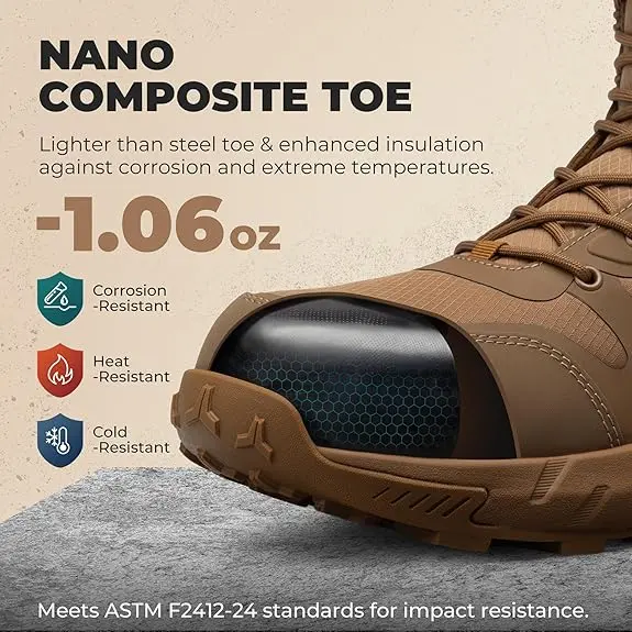 Nano Composite Toe】NORTIV 8 Men's Composite Toe Work Boots 8 Nano Composite Toe】NORTIV 8 Men's Composite Toe Work Boots 8