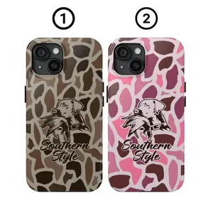 Camo Couple Old School Phone Case - Durable Tough Case for iPhone 17, 12, 15, 14, 13 Air, Pro Max, Pro, Plus, Gift for Tech-Savvy Individuals Compatible with Samsung Galaxy S25