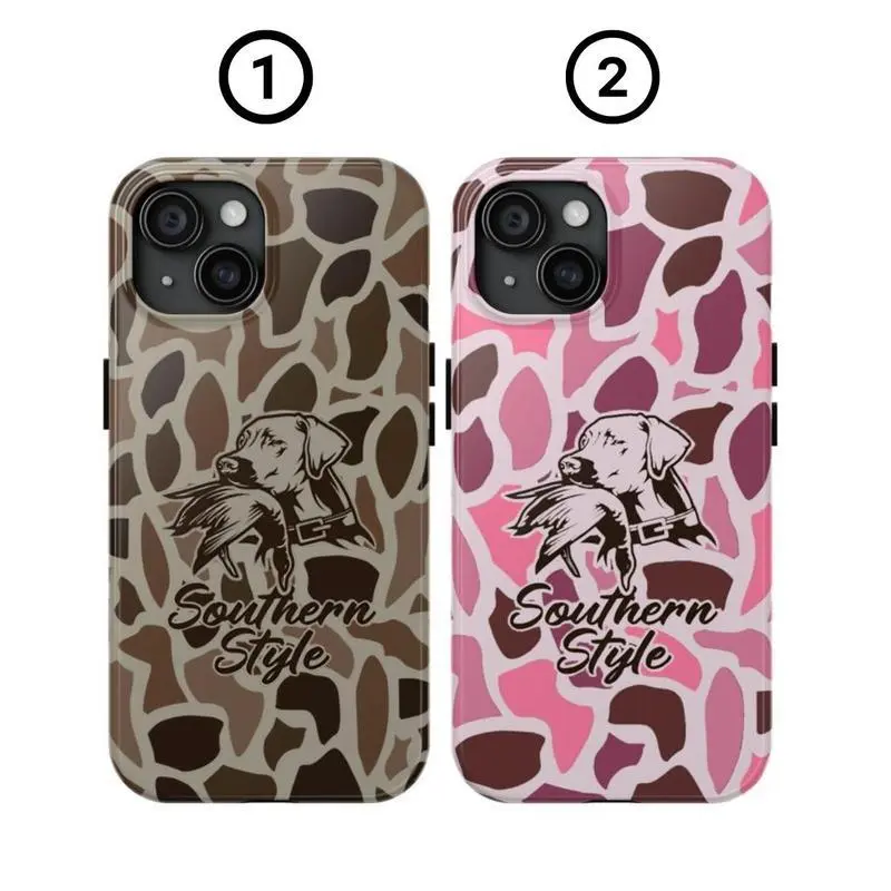 Camo Old School Couple Phone Case - Double Layer, Shockproof, Durable Tough Case with Precise Cut, Compatible with iPhone 12,13 Air,14,15,17 Pro,Pro Max,Plus & Samsung Galaxy S25, Gift for Tech-Savvy Individuals, Accessories
