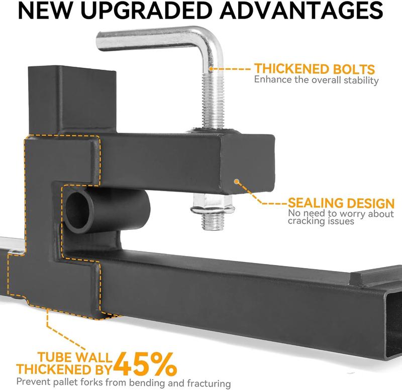 YITAMOTOR 43" 2000LBS / 60" 4000LBS Clamp on Pallet Forks Heavy Duty Tractor Forks with Adjustable Stabilizer Bar Tractor Bucket Forks for Tractor Attachments, Skid Steer, Loader Bucket Truck Stuff Parts Vehicle YITAMOTOR 43" 2000LBS / 60" 4000LBS Clamp on Pallet Forks Heavy Duty Tractor Forks with Adjustable Stabilizer Bar Tractor Bucket Forks for Tractor Attachments, Skid Steer, Loader Bucket Truck Stuff Parts Vehicle