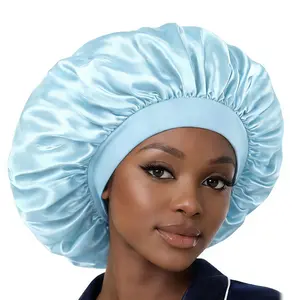 Satin Silk Hair Bonnet for Sleeping, Adjustable Single Layer Lightweight Silk Sleep Cap for Night Hair Care school gift Sleeping Bonnet Men's Layer Satin Bonnet satin adjustable strap