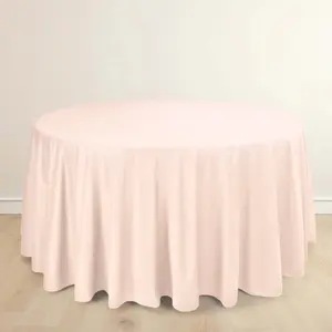 Scuba Round Tablecloth 120" Blush - Seamless & Wrinkle Free Table Cover