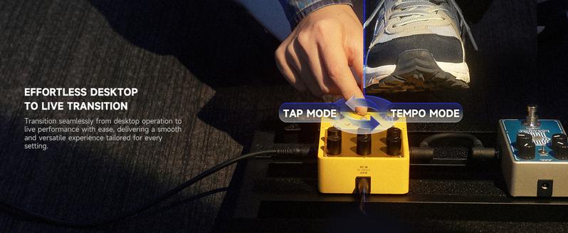 Donner Versa - Yellow Fall II 3x3 Reverb-Delay Combo Guitar Pedal with Tap Tempo Donner Versa - Yellow Fall II 3x3 Reverb-Delay Combo Guitar Pedal with Tap Tempo