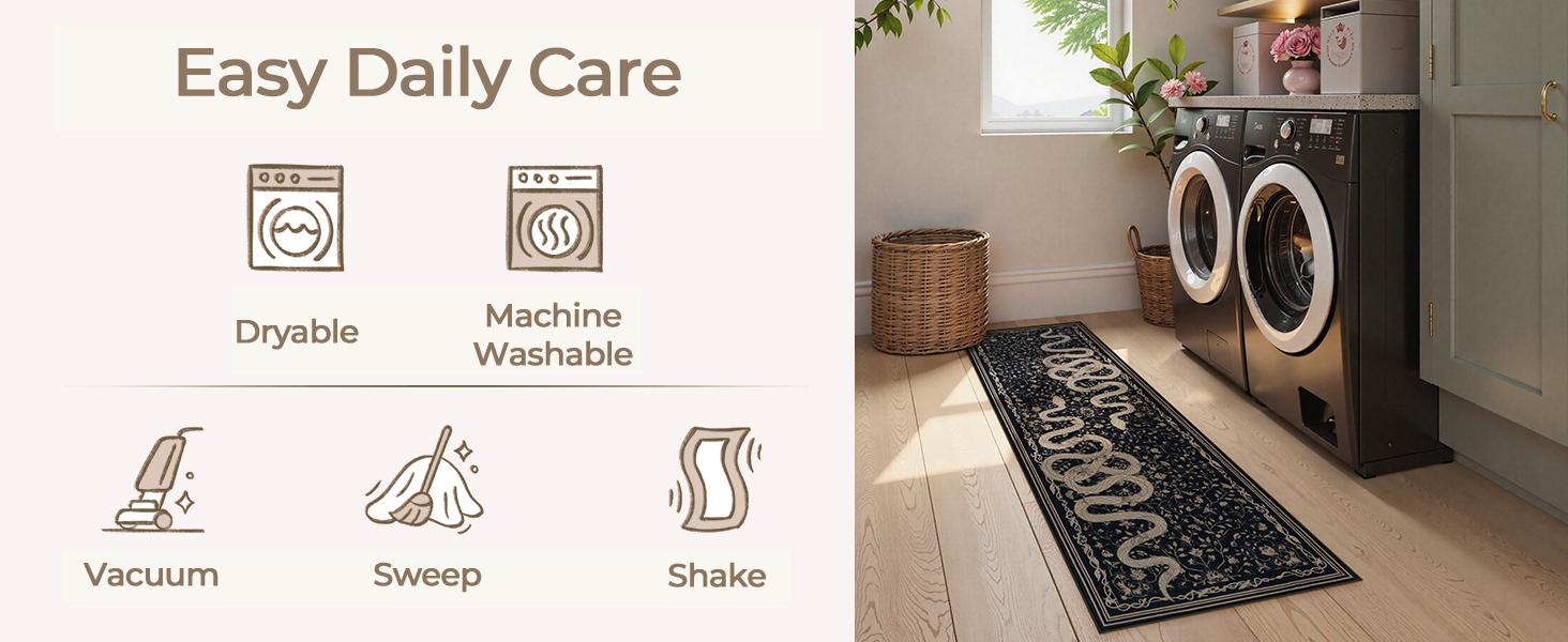 Lahome Washable Area Rug Large Snake Living Room Rugs, Soft Rug for Bedroom, Non-Slip Indoor Carpet for Dining Room Home Office