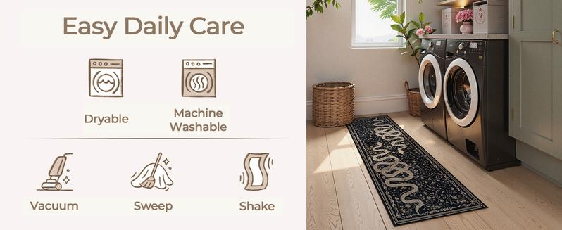 Lahome Washable Area Rug Large Snake Living Room Rugs, Soft Rug for Bedroom, Non-Slip Indoor Carpet for Dining Room Home Office