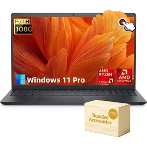 Dell Inspiron 3535 15.6" Touchscreen Laptop Computer for Business &Student | 15.6" FHD Anti-Glare Touchscreen | AMD Ryzen 7 7730U(8-Core) | 16GB/32GB/64GB RAM + 512GB/1TB/2TB SSD | Windows 11 Pro | Copilot | 720p HD Camera | 7in1 Bundle Accessories