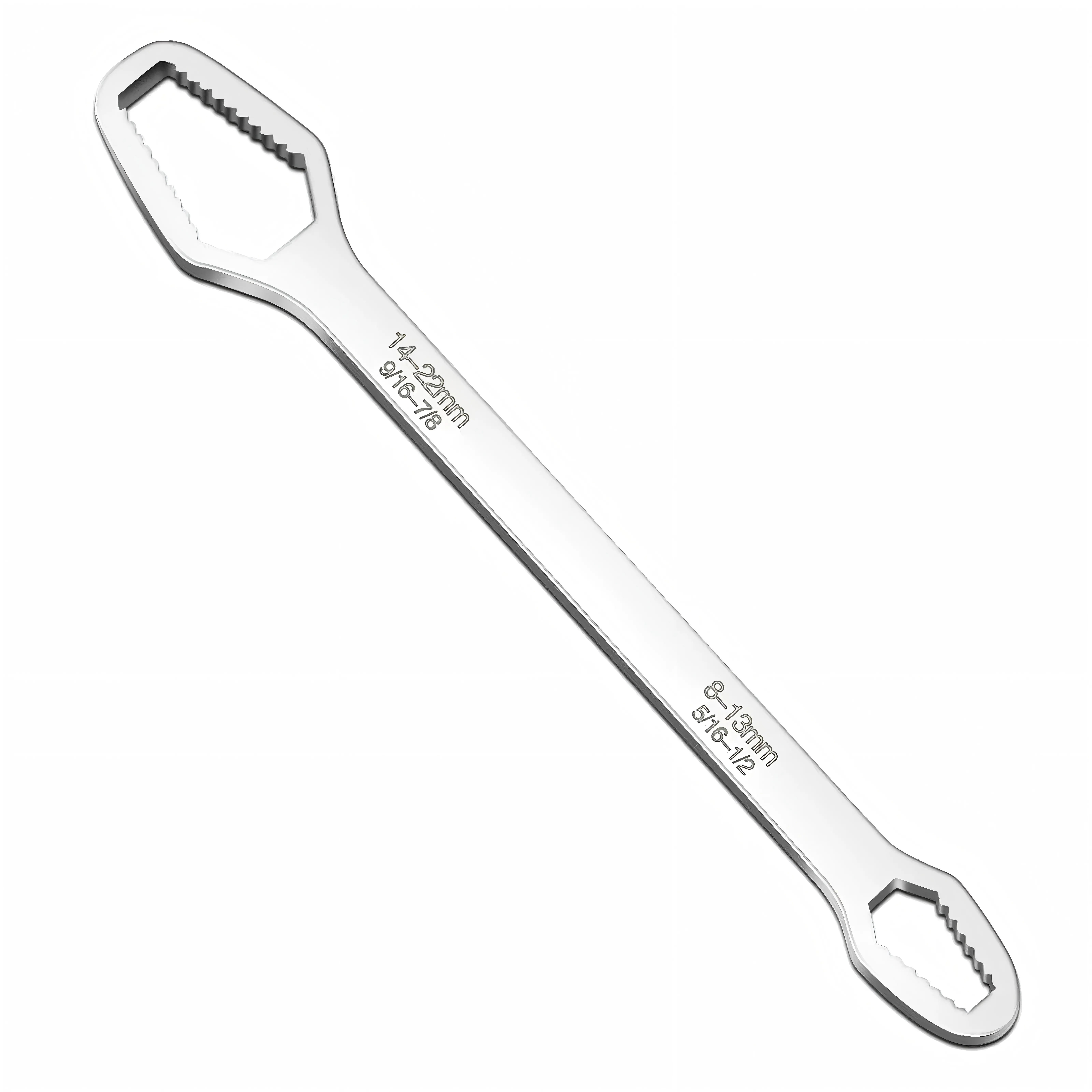 2-in-1 Universal Socket Wrench 8-22mm, Self-Adjusting Box Spanner for Multiple Nut & Bolt Sizes, Heavy-Duty Repair Tool for Automotive, Home DIY, Garage & Workshop