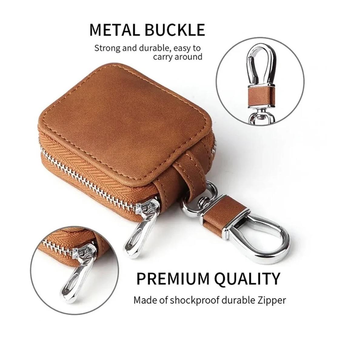 Stylish Solid Color Hook-Style Earphone Case, Universal Leather Case for AirPods 1/2/3/Pro, Dustproof & Waterproof & Anti-scratch Travel Wireless Earbuds Bag, Audio & Video Accessories