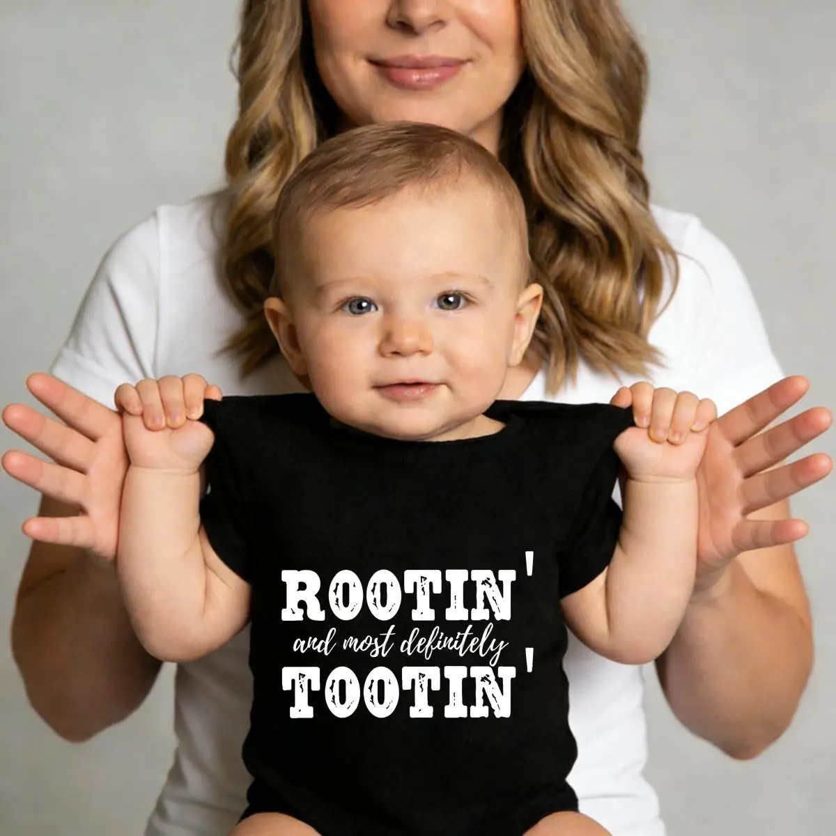 Rootin' Tootin' Baby Bodysuit | "Rootin' Tootin' Most Definitely" Infant Romper | Western Cowboy Gift for Baby Boys Girls